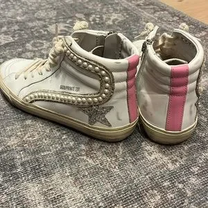 Golden Goose Shoes White Golden Goose With Pearl And Pink